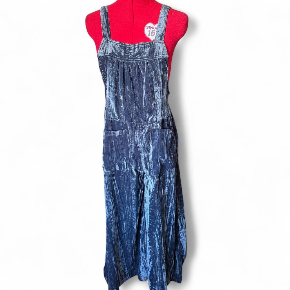 Natural Life Dakota Tie Velvet Overalls in charcoal grey size XS Boho